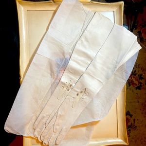 Freddy Paris Kid Leather Washable White Gloves for Women